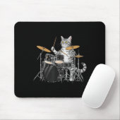 Cat Playing Drums Drumset Drumkit Drumming Drum Dr マウスパッド (マウス)