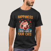Cat Playing Guitar Happiness Being Loved By Your C Tシャツ (正面)