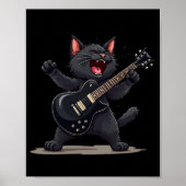Cat Playing Guitar Rock And Roll Rock Star Funny  ポスター (正面)