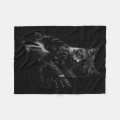 Cat Playing Guitar Rock Star Rock And Roll Men Wom フリースブランケット (正面(横))