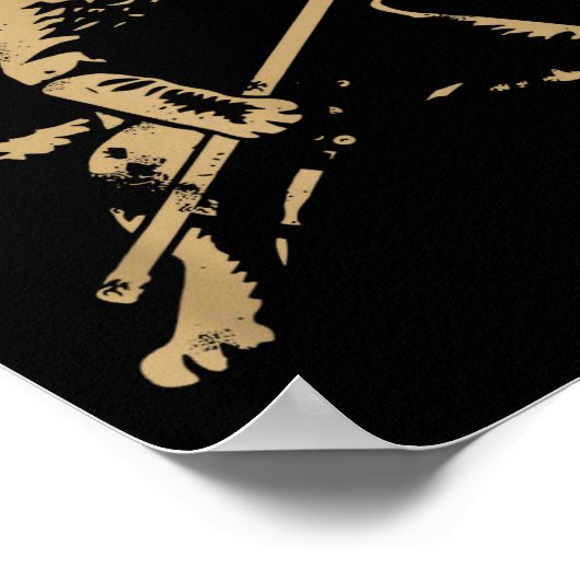 Cat Playing Ice Hockey  ポスター (角)