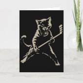 Cat Playing Ice Hockey Funny Cat Playing Hockey Sp カード (正面)