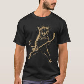 Cat Playing Ice Hockey  Tシャツ (正面)