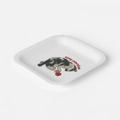 Cat Playing with MARBLES, Stay Pawsitive, Pun ペーパープレート (傾斜あり)