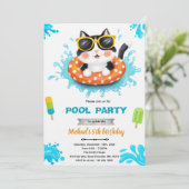 Cat pool party invitation 招待状 (スタンド正面)