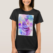 Cat Portrait Animal Beautiful Kitten Illustration Tシャツ (正面)