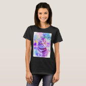 Cat Portrait Animal Beautiful Kitten Illustration Tシャツ (正面フル)