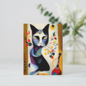 Cat portrait in expressionistic style. Art ポストカード (スタンド正面)