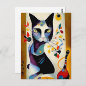 Cat portrait in expressionistic style. Art ポストカード (正面/裏面)