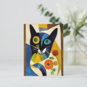 Cat portrait in expressionistic style. Art ポストカード (スタンド正面)