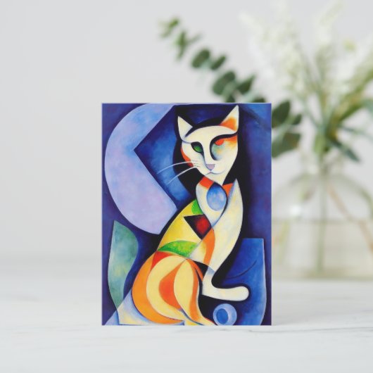 Cat portrait in expressionistic style. Classic ポストカード (スタンド正面)