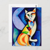 Cat portrait in expressionistic style. Classic ポストカード (正面/裏面)