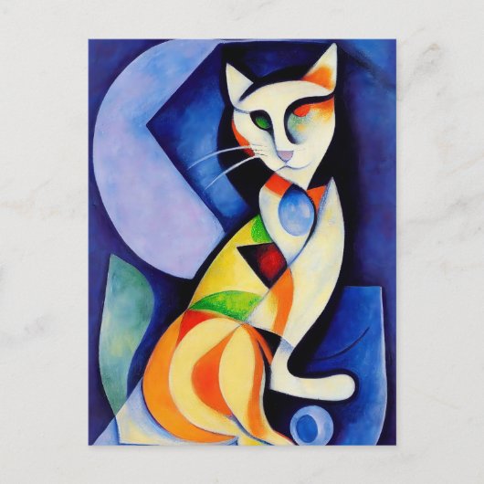 Cat portrait in expressionistic style. Classic ポストカード (正面)