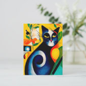 Cat portrait in expressionistic style. Classic Art ポストカード (スタンド正面)