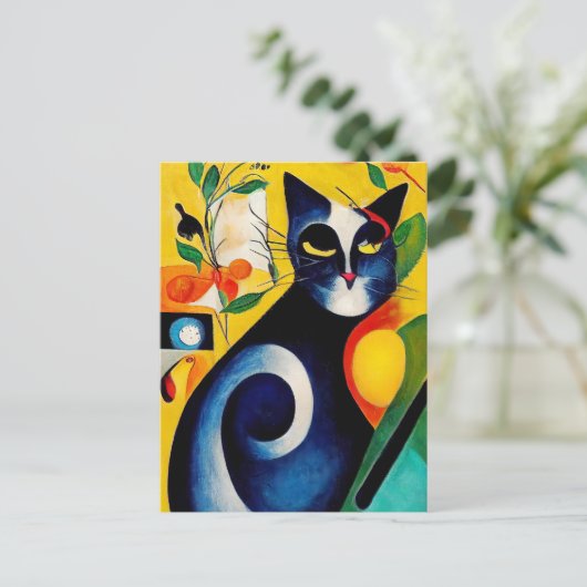 Cat portrait in expressionistic style. Classic Art ポストカード (スタンド正面)