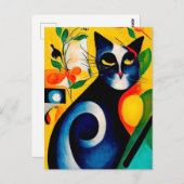 Cat portrait in expressionistic style. Classic Art ポストカード (正面/裏面)