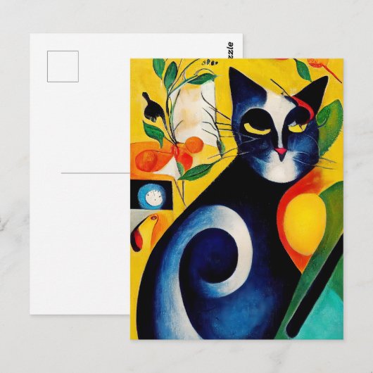 Cat portrait in expressionistic style. Classic Art ポストカード (正面/裏面)