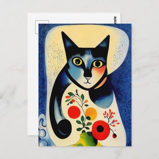 Cat portrait in expressionistic style. Classic Art ポストカード (正面/裏面)