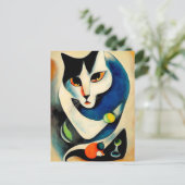 Cat portrait in expressionistic style. Classic Art ポストカード (スタンド正面)