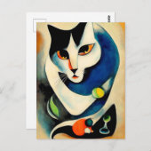 Cat portrait in expressionistic style. Classic Art ポストカード (正面/裏面)