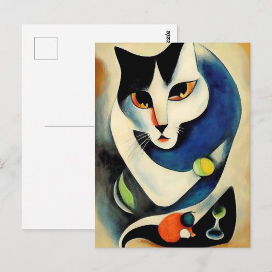 Cat portrait in expressionistic style. Classic Art ポストカード (正面/裏面)