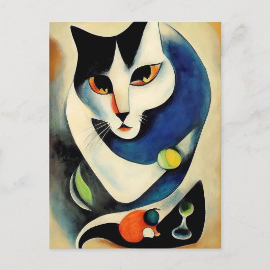 Cat portrait in expressionistic style. Classic Art ポストカード (正面)