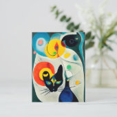 Cat portrait in expressionistic style. Classic Art ポストカード (スタンド正面)