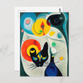 Cat portrait in expressionistic style. Classic Art ポストカード (正面/裏面)