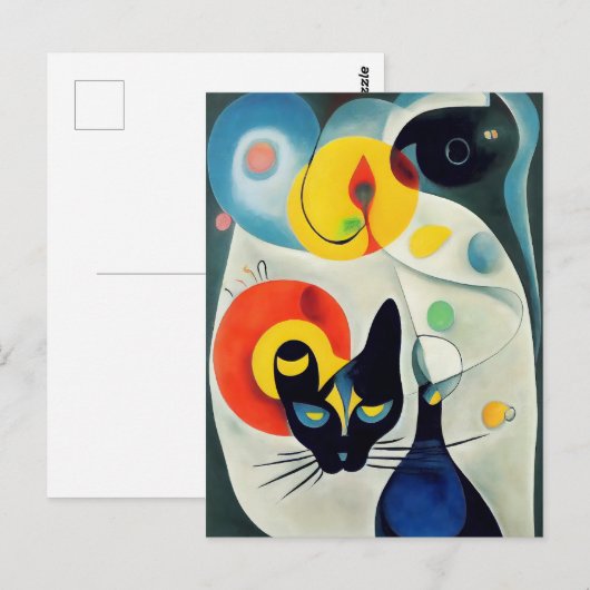 Cat portrait in expressionistic style. Classic Art ポストカード (正面/裏面)