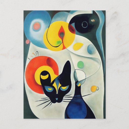 Cat portrait in expressionistic style. Classic Art ポストカード (正面)
