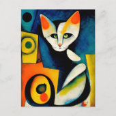 Cat portrait in expressionistic style. Classic Art ポストカード (正面)