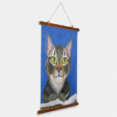 Cat Portrait Wood Topped Wall Tapestry 吊り下げ型タペストリー (傾斜あり)