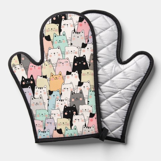 Cat pot holder kitchen mitt  鍋つかみ (正面/裏面)