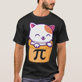 Cat Pot Pi Day Funny Pi Day Kids teacher math Love Tシャツ