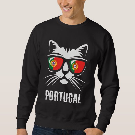 Cat Proud Portuguese Portugal Flag スウェットシャツ (正面)