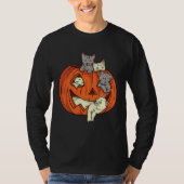 Cat Pumpkin Jack O Lantern Cat Halloween Costume B Tシャツ (正面)
