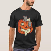 Cat Pumpkin Jack O Lantern Cat Halloween Costume B Tシャツ (正面)