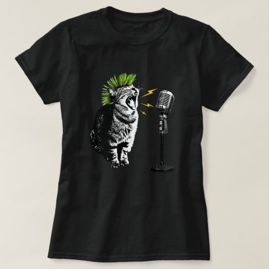 Cat Punk, Fun Graphic T-Shirt Tシャツ (デザイン正面)