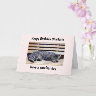Cat Purfect Day誕生日カードのカスタマイズ カード