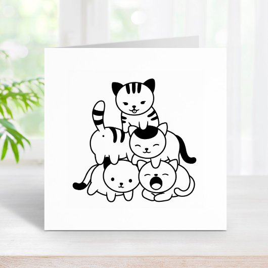 Cat Pyramid ラバースタンプ