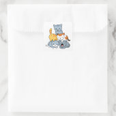 Cat Pyramid - Group of Cats スクエアシール (バッグ)