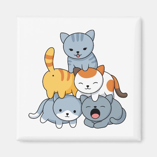 Cat Pyramid - Group of Cats マグネット (正面)