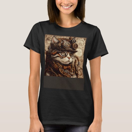 Cat Quilting Steampunk Tシャツ (正面)