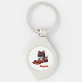 cat raciing car Keychain キーホルダー (正面)