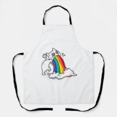 cat rainbow vomit エプロン (正面)