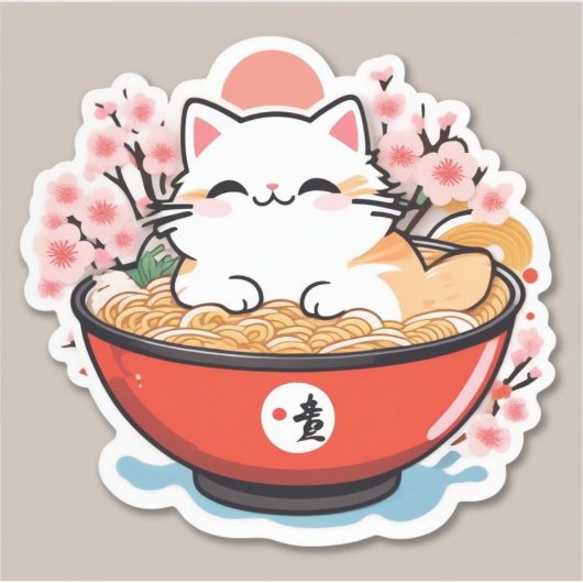 Cat ramen シール (正面)