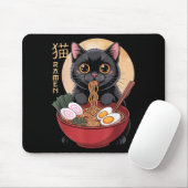 Cat Ramen Funny Graphic Tees Japanese Kawaii Cat A マウスパッド (マウス)