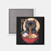 Cat Ramen Funny Graphic Tees Japanese Kawaii Cat A マグネット (正面/裏面)