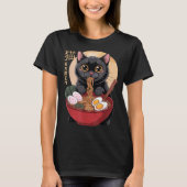 Cat Ramen Funny Graphic Tees Japanese Kawaii Cat A Tシャツ (正面)