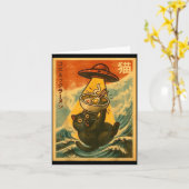 Cat Ramen Funny Japanese Anime Ufo Men Women Teen カード (黄色い花)